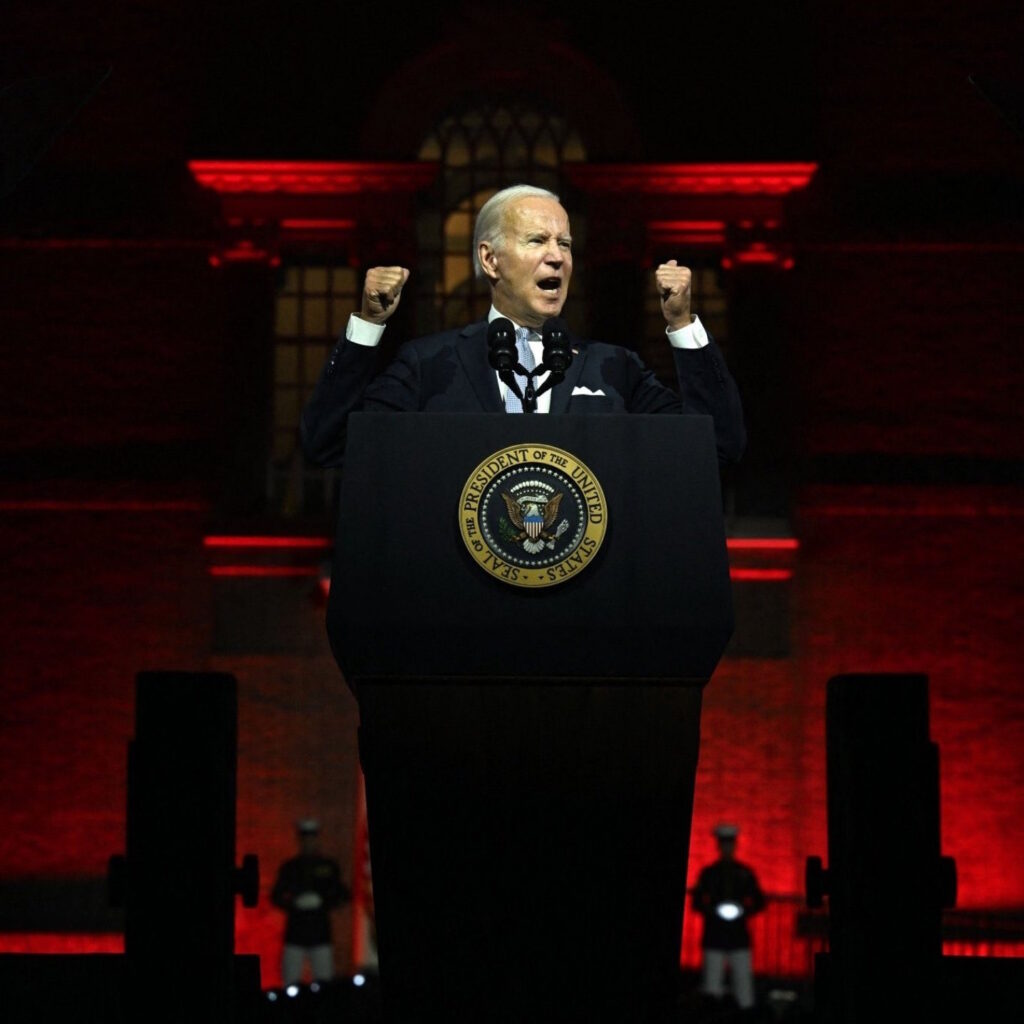 President Joe Biden giving his Battle for the Soul of the Nation speech.
